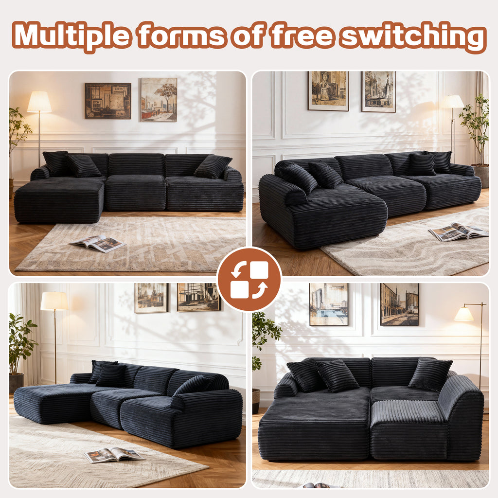 105'' Modular Sectional boneless sofa