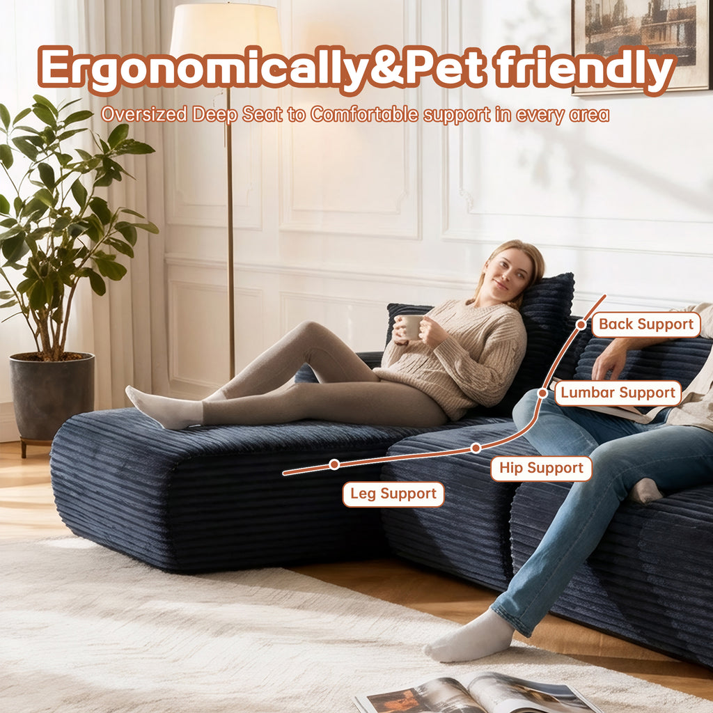 105'' Modular Sectional boneless sofa